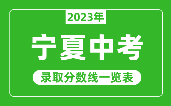 2023年寧夏中考錄取分數線,寧夏錄取分數線一覽表