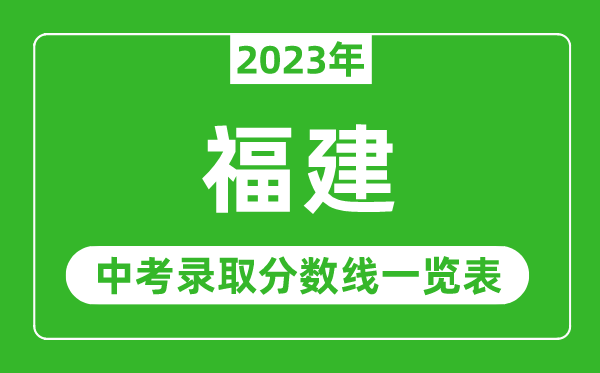 2023年福建中考錄取分數線,福建省各高中錄取分數線一覽表