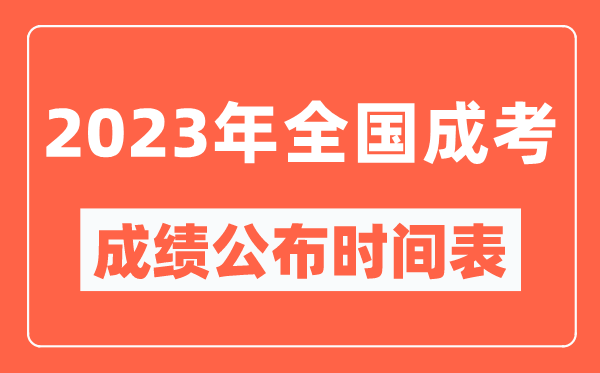 2023年全國成考成績公布時間表,各地成考分數多久能出來