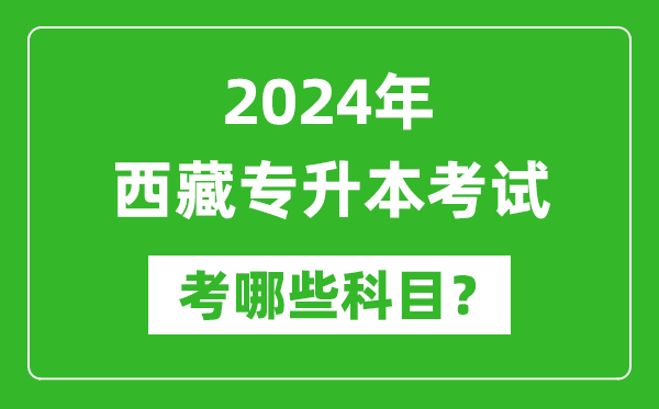 2024年西藏專升本需要考哪些科目？