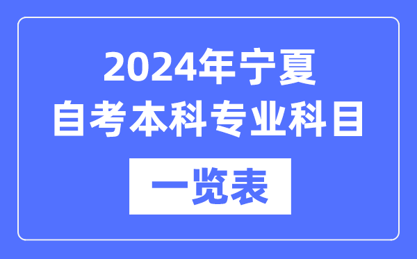 2024年寧夏自考本科專業科目一覽表,寧夏自考本科有哪些學校和專業