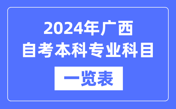 2024年廣西自考本科專業科目一覽表,廣西自考本科有哪些學校和專業