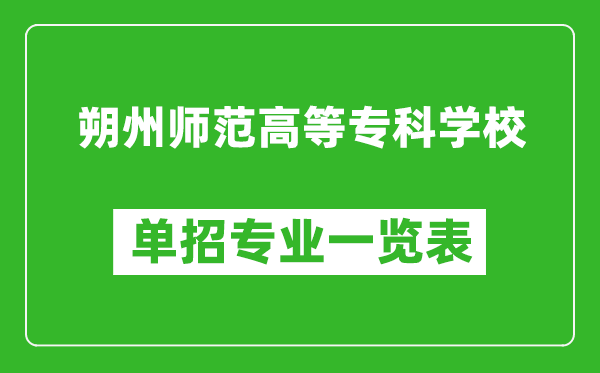 朔州師范高等?？茖W校單招專業一覽表