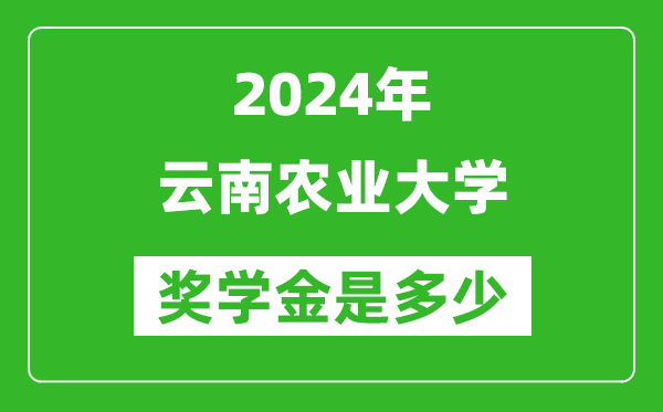 2024年云南農業大學獎學金多少錢,覆蓋率是多少？