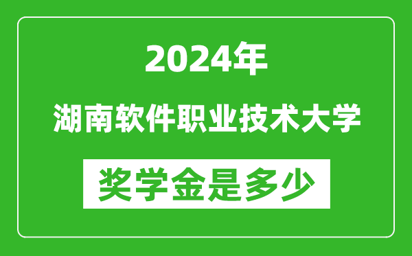 2024年湖南軟件職業技術大學獎學金多少錢,覆蓋率是多少？