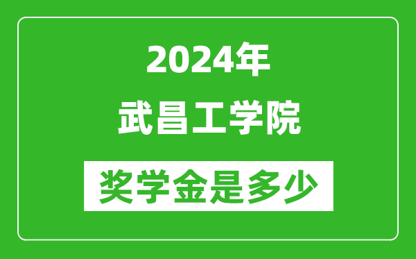 2024年武昌工學院獎學金多少錢,覆蓋率是多少？