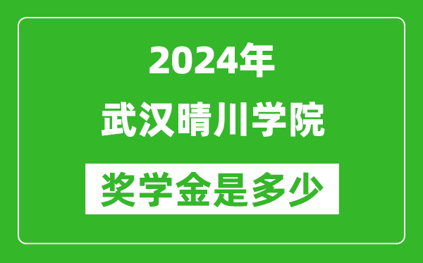 2024年武漢晴川學院獎學金多少錢,覆蓋率是多少？