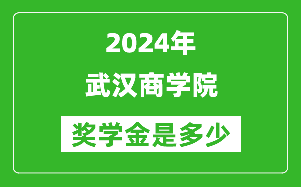 2024年武漢商學院獎學金多少錢,覆蓋率是多少？