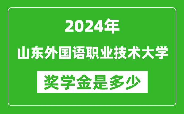 2024年山東外國語職業技術大學獎學金多少錢,覆蓋率是多少？