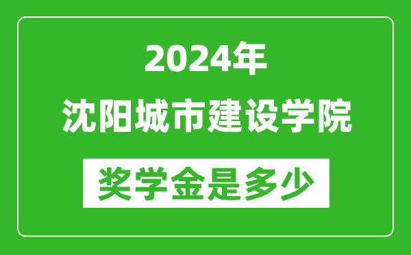 2024年沈陽城市建設學院獎學金多少錢,覆蓋率是多少？