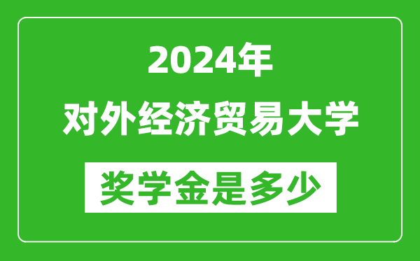 2024年對外經濟貿易大學獎學金多少錢,覆蓋率是多少？