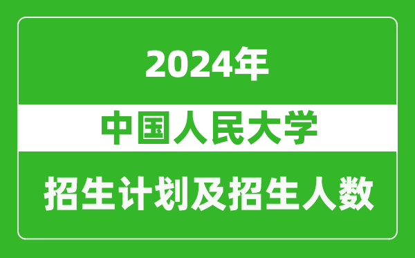 中國人民大學2024年在寧夏的招生計劃及招生人數