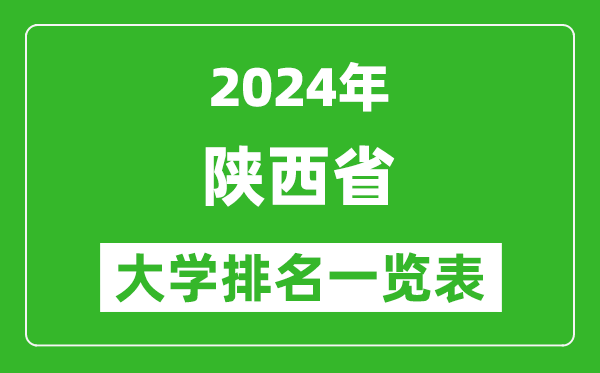 2024年陜西省大學排名一覽表（98所）