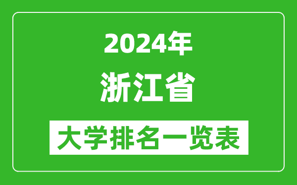 2024年浙江省大學排名一覽表（109所）