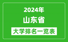 2024年山東省大學排名一覽表（153所）