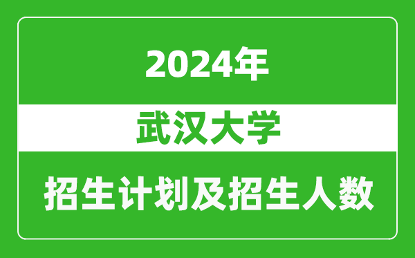 武漢大學2024年在安徽的招生計劃及招生人數