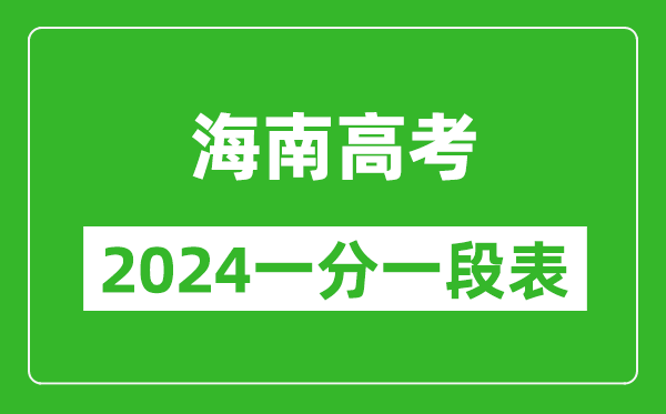 海南高考分數線2024年一分一段表（高考成績分數段）