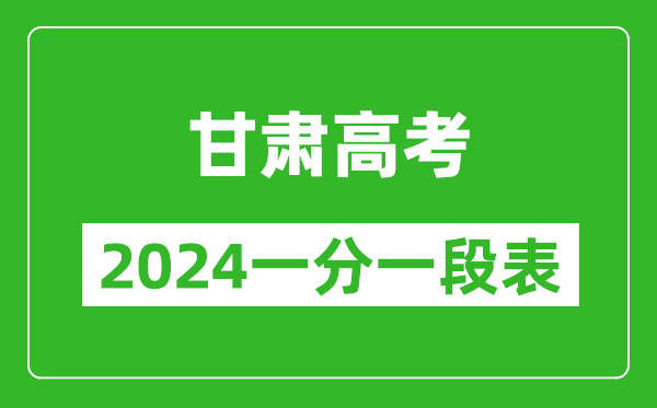 甘肅高考分數線2024年一分一段表（物理類+歷史類）