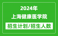 2024年上海健康醫學院各省招生計劃及各專業招生人數是多少？