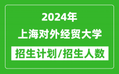 2024年上海對外經貿大學各省招生計劃及各專業招生人數是多少？