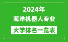 2024年全國海洋機器人專業大學排名一覽表