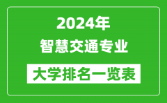 2024年全國智慧交通專業大學排名一覽表